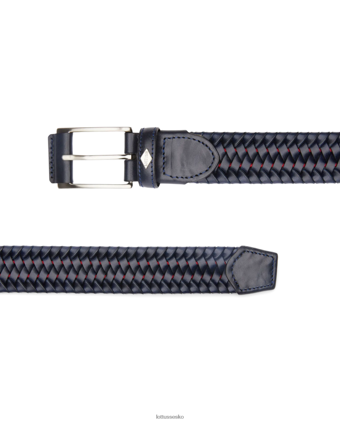 cinturon mesh vaqueta flettet marineblå tilbehør Lottusse kollektion BT626B445