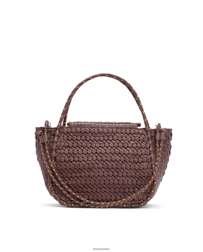 noodbag flettet vasket lam top håndtag taske Brun tilbehør Lottusse kollektion BT626B423