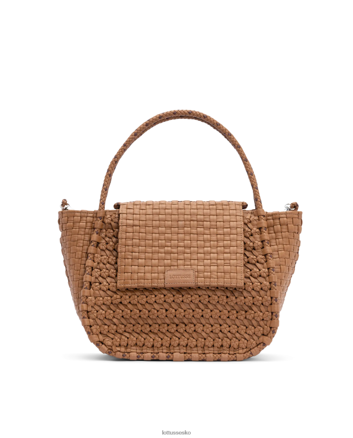noodbag flettet vasket lam top håndtag taske naturlig tilbehør Lottusse kollektion BT626B424