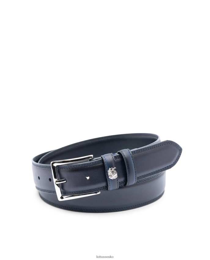 cinturon skorpe anilin præget kalvespænde marineblå tilbehør Lottusse kollektion BT626B439