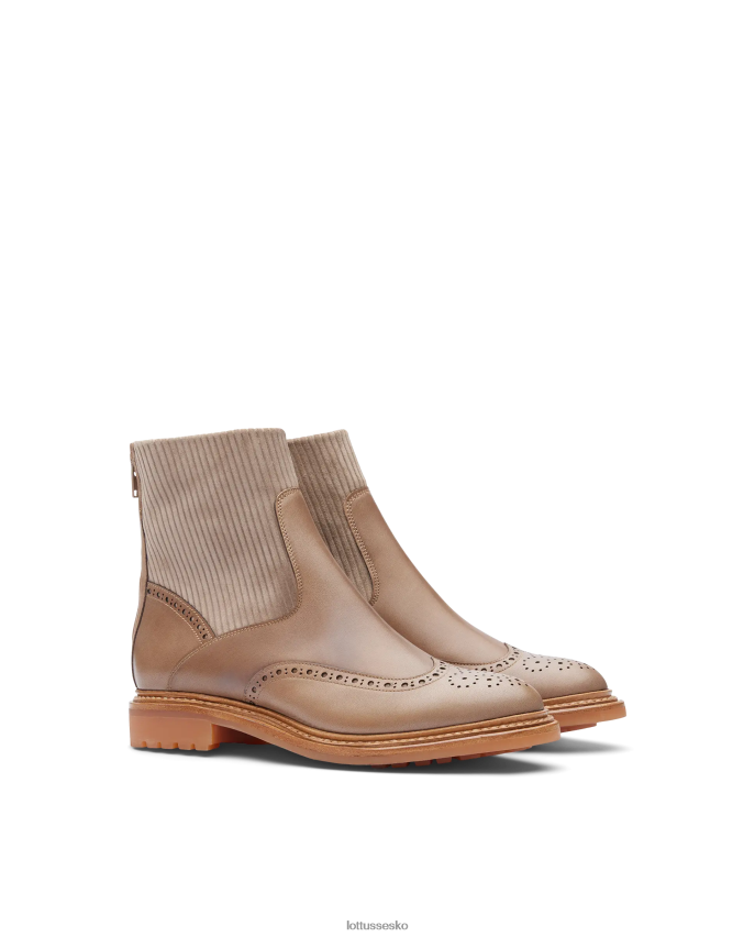walton crust anilin embossy kalv ankelstøvler taupe fodtøj Lottusse Kvinder BT626B203