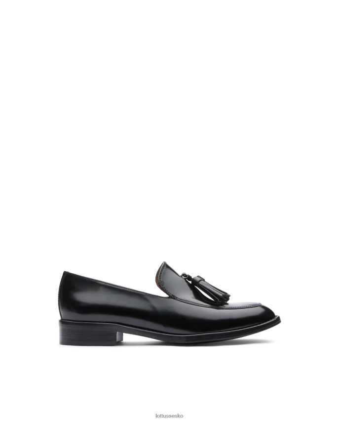 claire polerede kalve loafers med binder sort fodtøj Lottusse Kvinder BT626B397