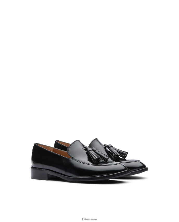 claire polerede kalve loafers med binder sort fodtøj Lottusse Kvinder BT626B397
