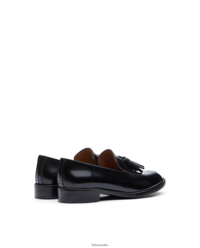 claire polerede kalve loafers med binder sort fodtøj Lottusse Kvinder BT626B397