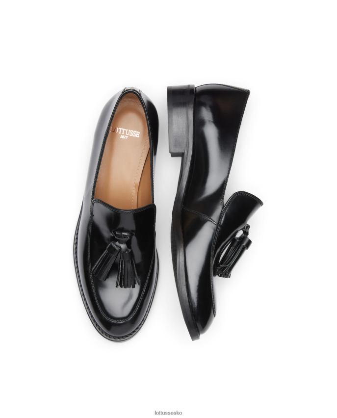 claire polerede kalve loafers med binder sort fodtøj Lottusse Kvinder BT626B397