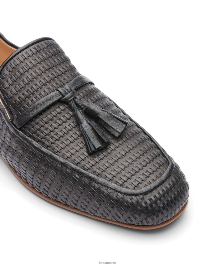 goya loafers i vævet kalveskind sort fodtøj Lottusse Kvinder BT626B275