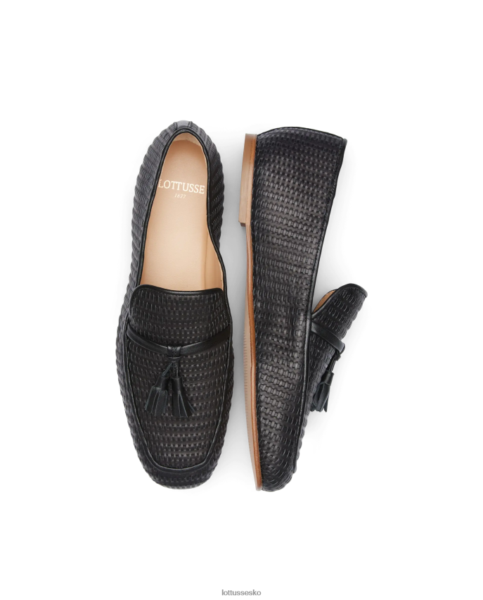 goya loafers i vævet kalveskind sort fodtøj Lottusse Kvinder BT626B275