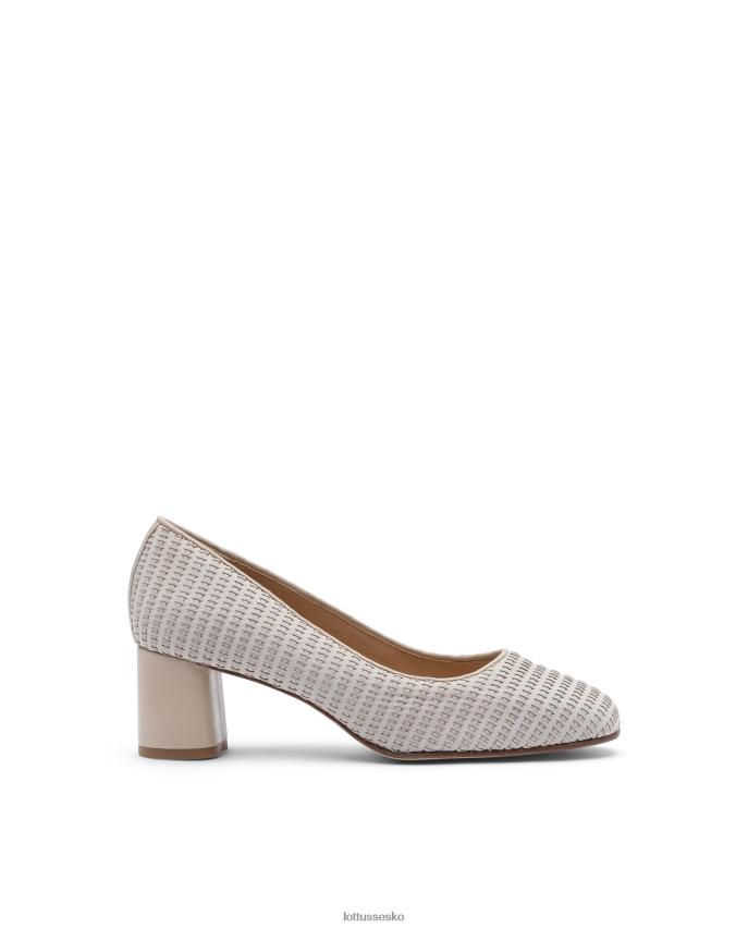 nicole kalve mesh læder pumps off white fodtøj Lottusse Kvinder BT626B286