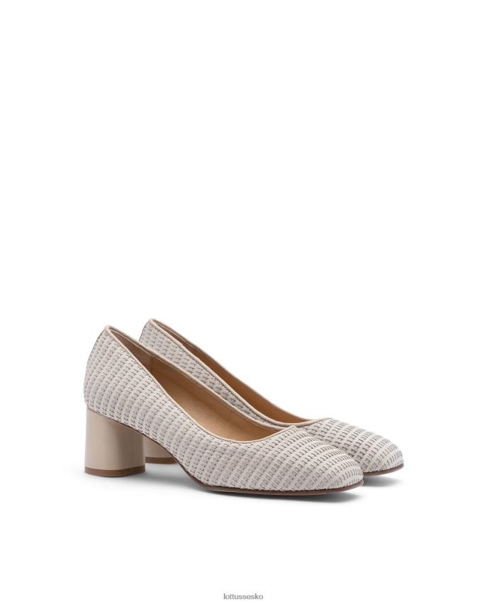 nicole kalve mesh læder pumps off white fodtøj Lottusse Kvinder BT626B286