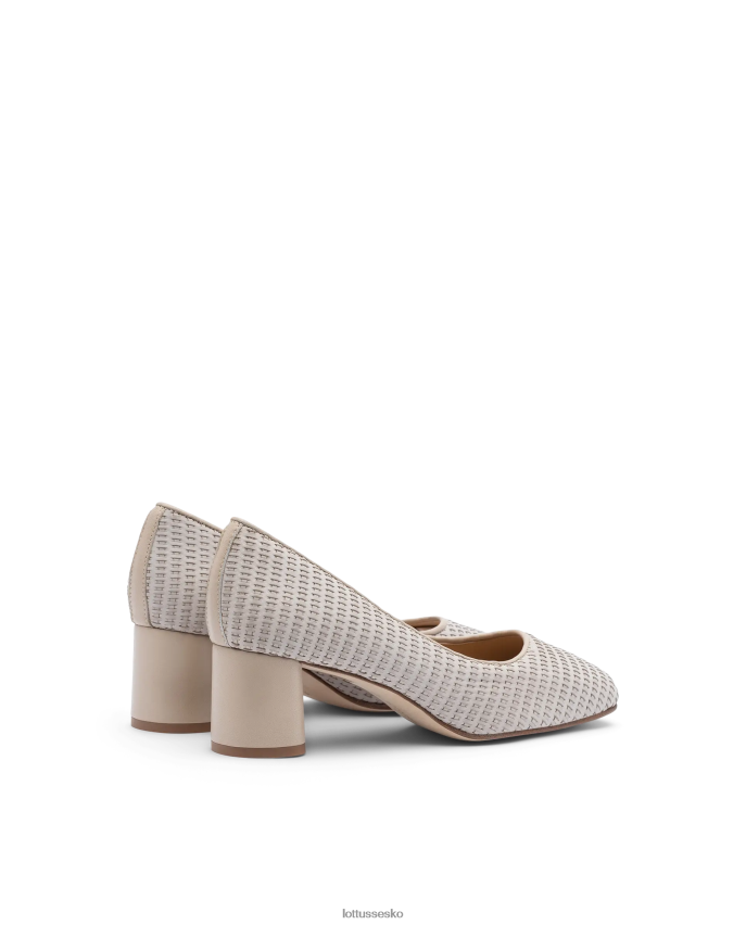 nicole kalve mesh læder pumps off white fodtøj Lottusse Kvinder BT626B286