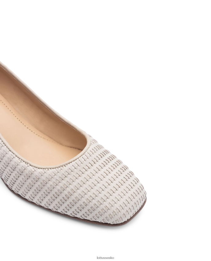 nicole kalve mesh læder pumps off white fodtøj Lottusse Kvinder BT626B286