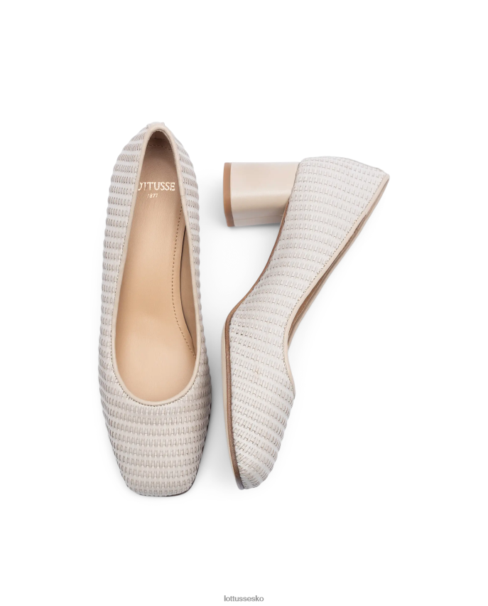 nicole kalve mesh læder pumps off white fodtøj Lottusse Kvinder BT626B286