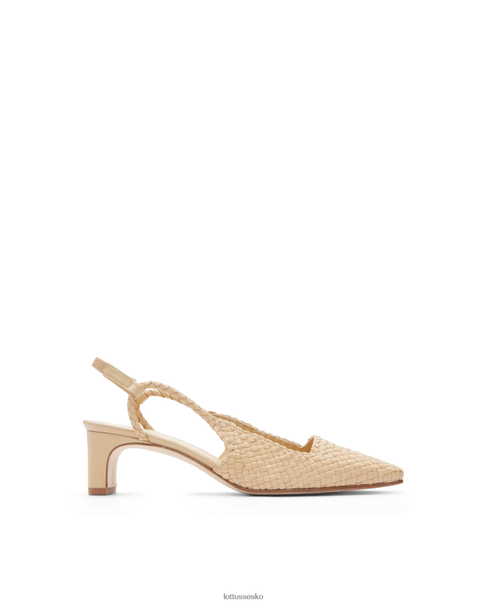 sommer pumps i lamme mesh læder beige fodtøj Lottusse Kvinder BT626B311
