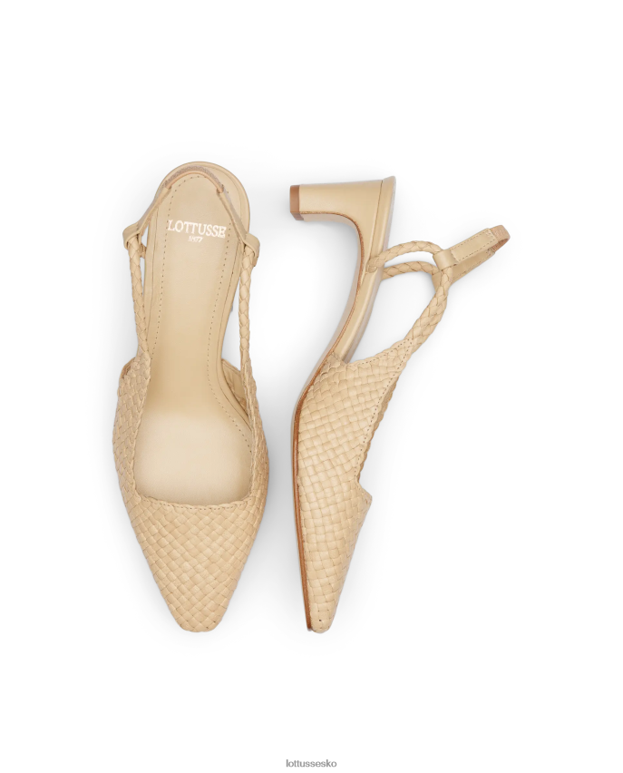 sommer pumps i lamme mesh læder beige fodtøj Lottusse Kvinder BT626B311