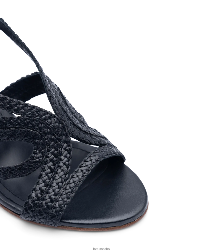 sommer lammesandaler i mesh læder sort fodtøj Lottusse Kvinder BT626B319