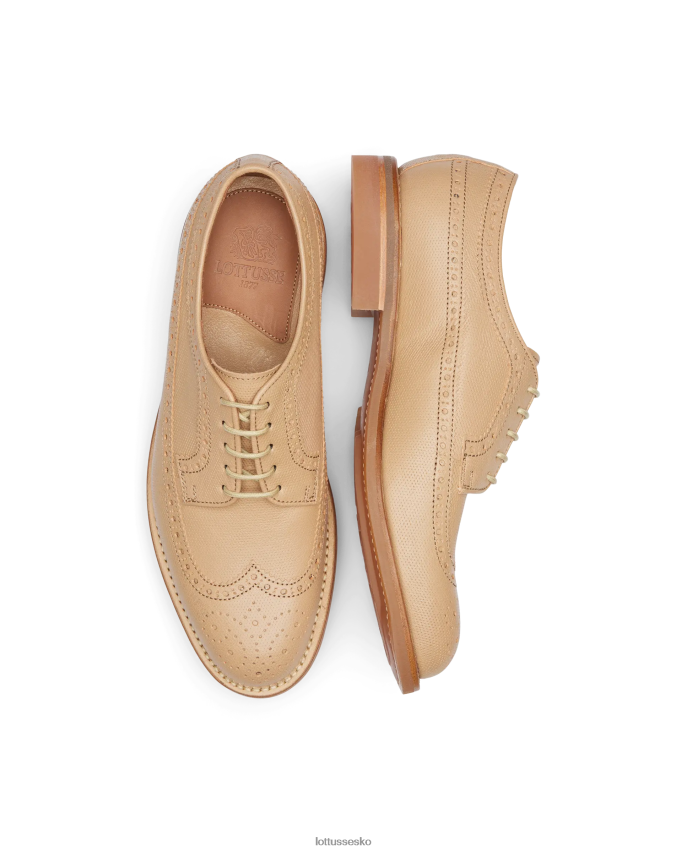 walton præget kænguru læder derby beige fodtøj Lottusse Mænd BT626B67