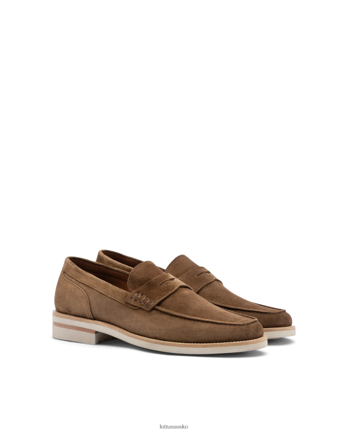 venedig børste af prægede kalve loafers Brun fodtøj Lottusse Mænd BT626B81