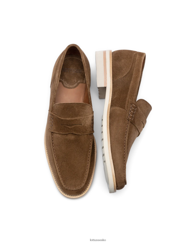 venedig børste af prægede kalve loafers Brun fodtøj Lottusse Mænd BT626B81
