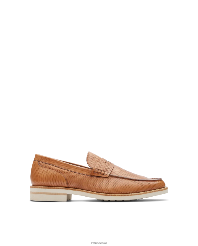 venedig børste af prægede kalve loafers Brun fodtøj Lottusse Mænd BT626B82