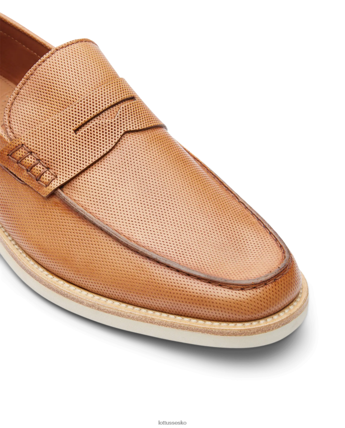 venedig børste af prægede kalve loafers Brun fodtøj Lottusse Mænd BT626B82