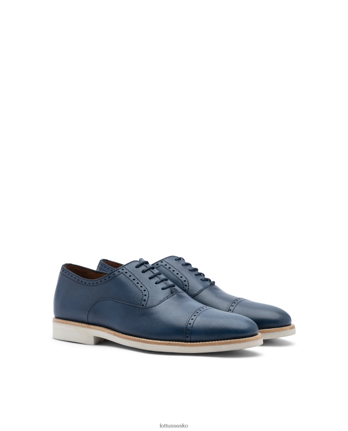 venedig børste af embossy kalv oxford marineblå fodtøj Lottusse Mænd BT626B80