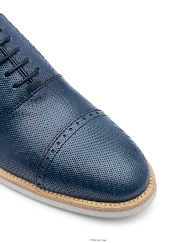 venedig børste af embossy kalv oxford marineblå fodtøj Lottusse Mænd BT626B80