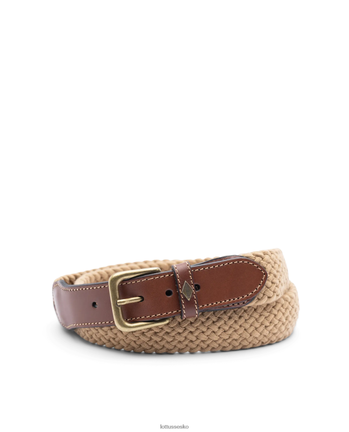 cinturones elastisk rørformet kalv flettet beige tilbehør Lottusse Mænd BT626B38