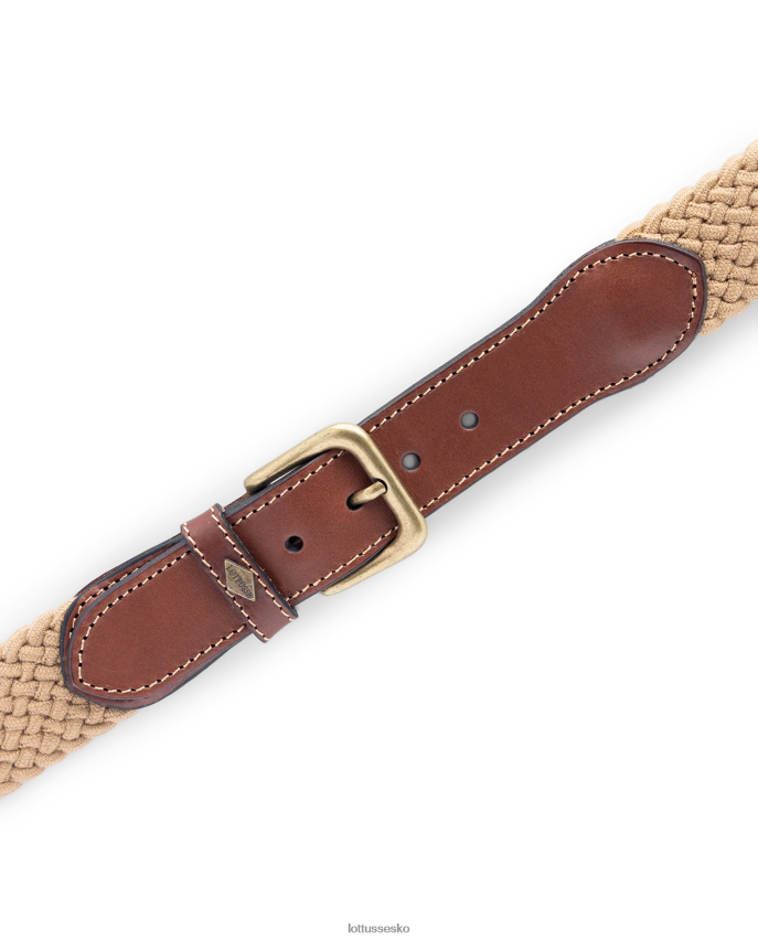 cinturones elastisk rørformet kalv flettet beige tilbehør Lottusse Mænd BT626B38
